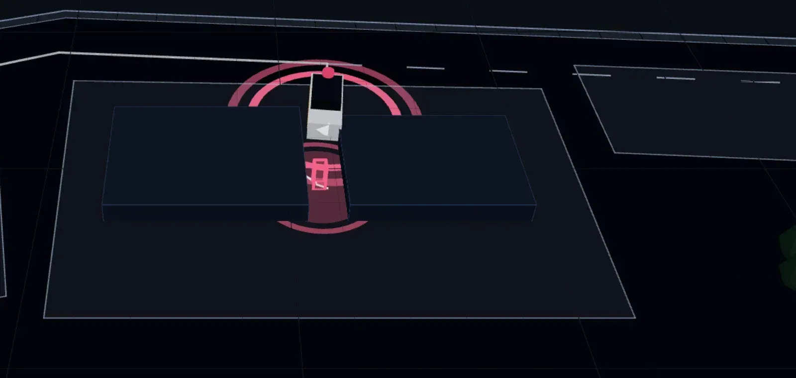 Mockup of the 3D replay of an alert in SeaX View: zone Z2 · Sheds at around 03:32, the SX-1 robot between the two sheds and the detected person marked in red, with the alert timeline.